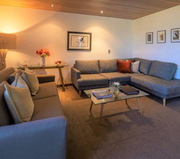Deluxe Courtyard Suite Living Room | Cabot Lodge | Luxury Hotel Fiordland | Luxury Hotel Te Anau